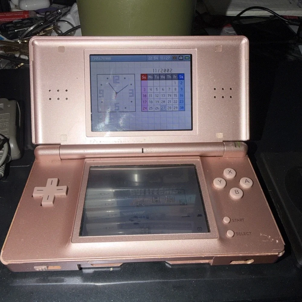 Nintendo DS Lite Console - Coral Pink (USGSPB) Good Condition W/ 5 Games READ